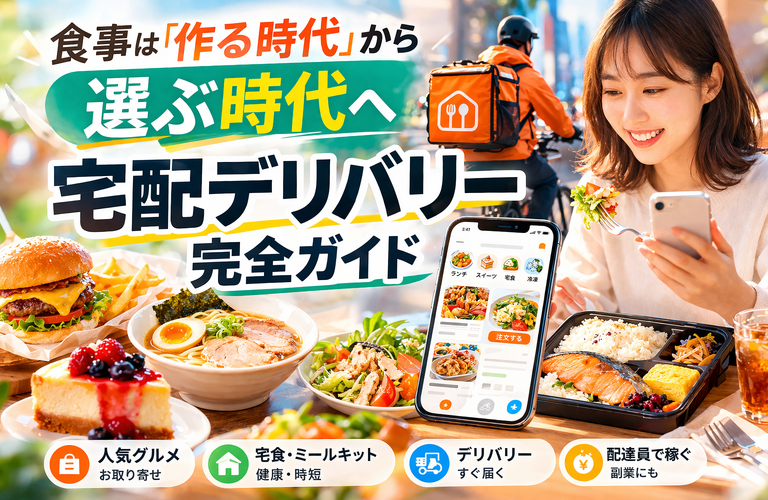 宅配デリバリーのおすすめサービス特集｜人気グルメ宅配とロケットナウ配達員の始め方