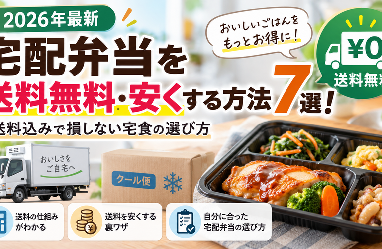 【2026年最新】宅配弁当を送料無料・安くする方法7選！送料込みで損しない宅食の選び方
