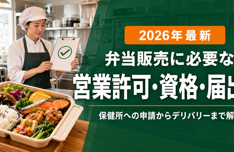 【2026年最新】弁当販売に必要な営業許可・資格・届出とは？保健所への申請や表示義務、デリバリーとの違いを解説